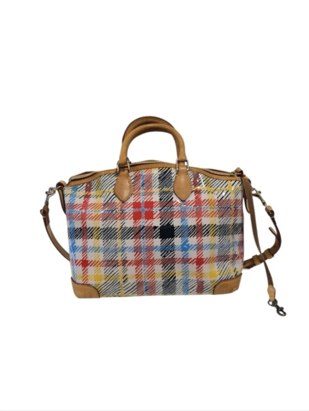Dooney & Bourke Chatham Patent Plaid Satchel